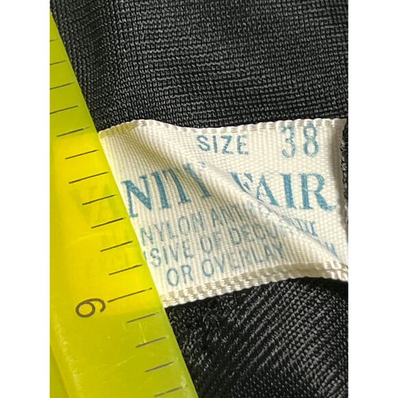 Vintage Vanity Fair Women's Full Slip Dress Lace Satin Whimsigoth Black USA 38 - Picture 8 of 12